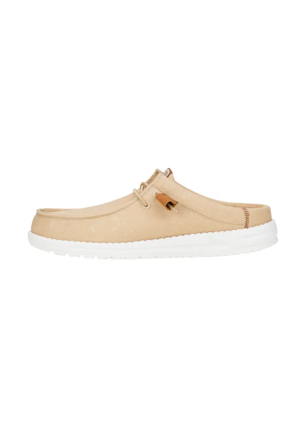 WALLY SLIP STRETCH - Mules - tan white