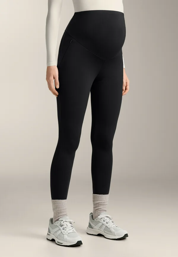 WARM ANKLE-LENGTH MATERNITY - Leggings - black