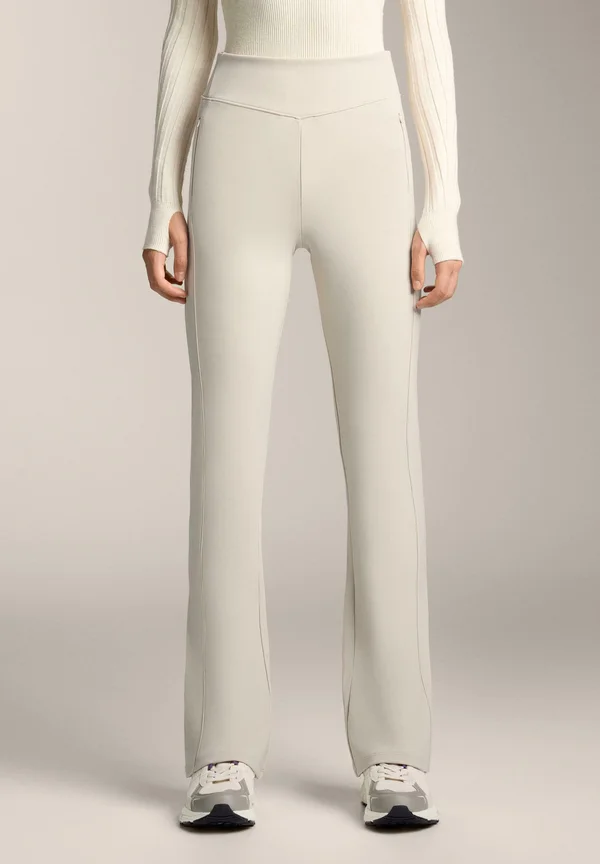 WARM HIGH RISE FLARE WITH POCKETS - Trousers - sand