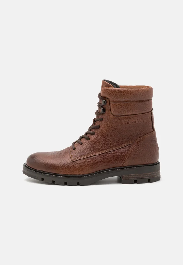 WARM PADDED BOOT - Lace-up ankle boots - winter cognac