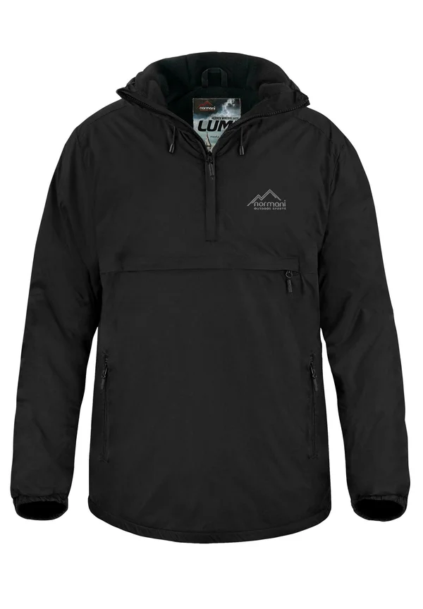 Wasserdichter Windbreaker Schlupfjacke Anorak mit Fleecefutter - Waterproof jacket - schwarz