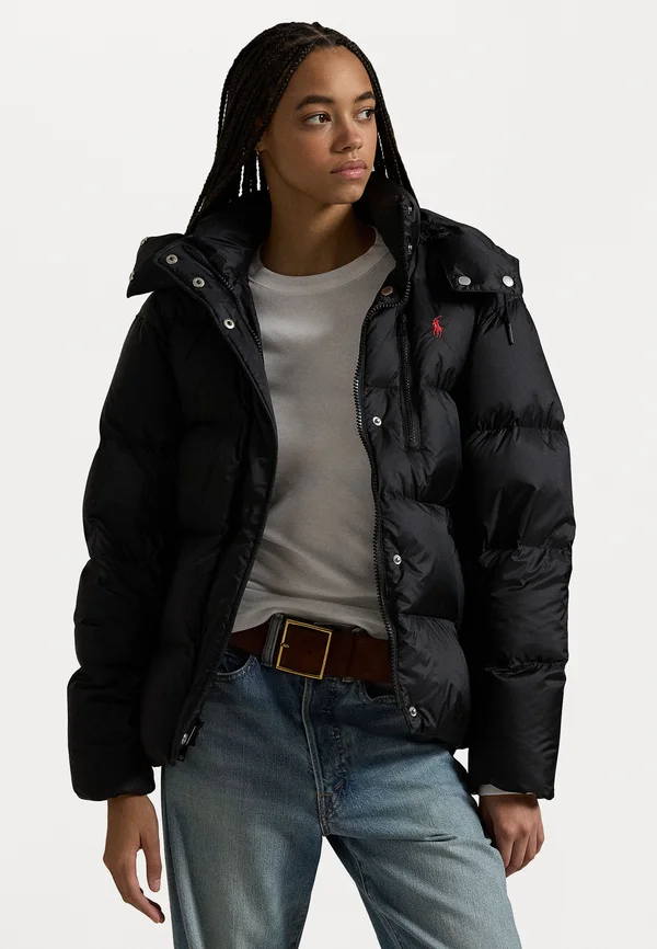 WATER REPELLENT QUILTED DOWN JACKET - Down jacket - black