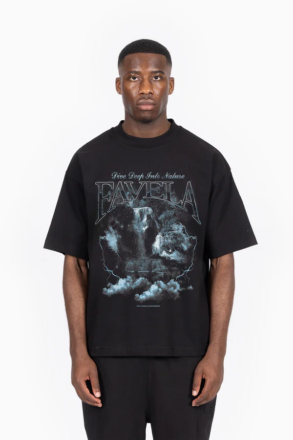 WATERFALL UNISEX - Print T-shirt - black