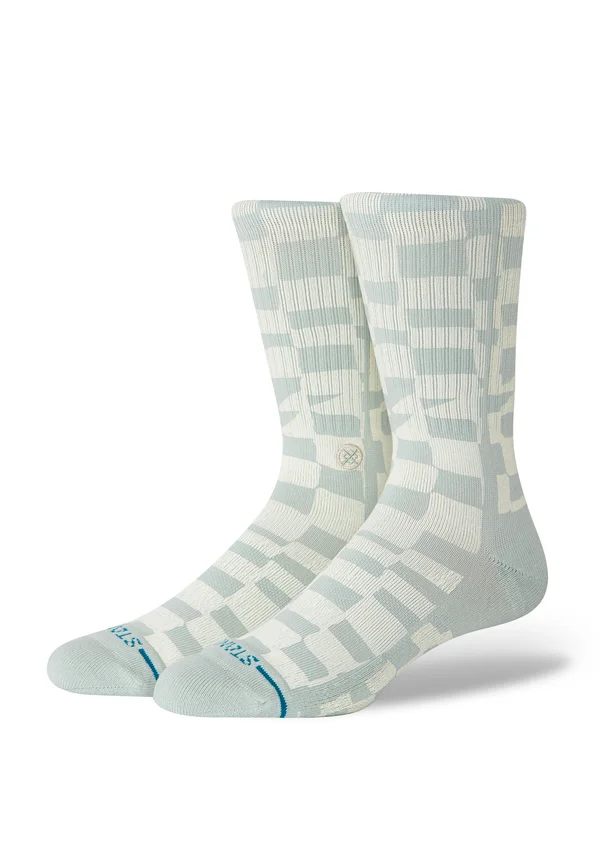 WAVE CHECK CREW UNISEX - Socks - paleblue