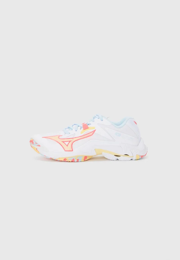 WAVE LIGHTNING Z8 - Volleyball shoes - white/calypso coral/pale banana