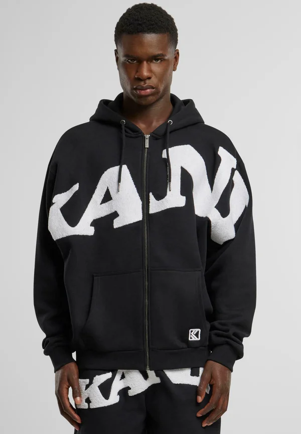 WAVY RETRO OS FULL - Zip-up sweatshirt - black