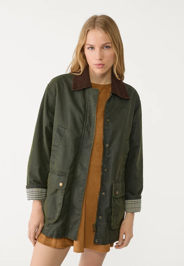 WAXED WITH MULTIPLE  - Parka - khaki
