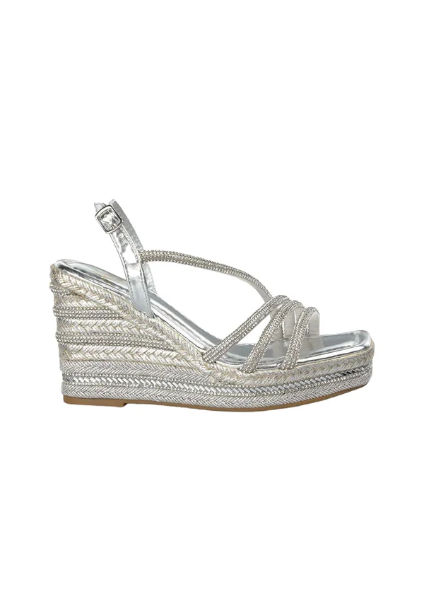Wedge sandals - plateado