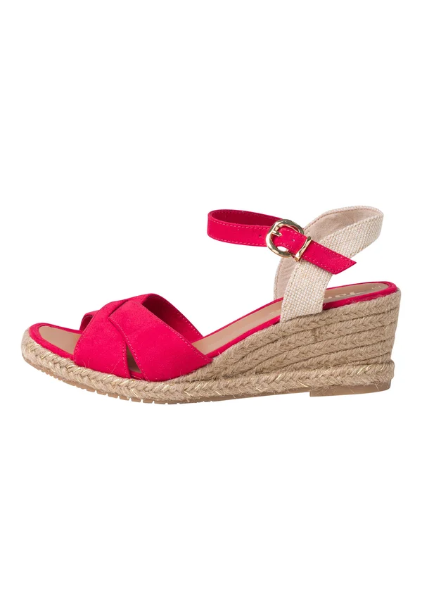 Wedge sandals - raspberry