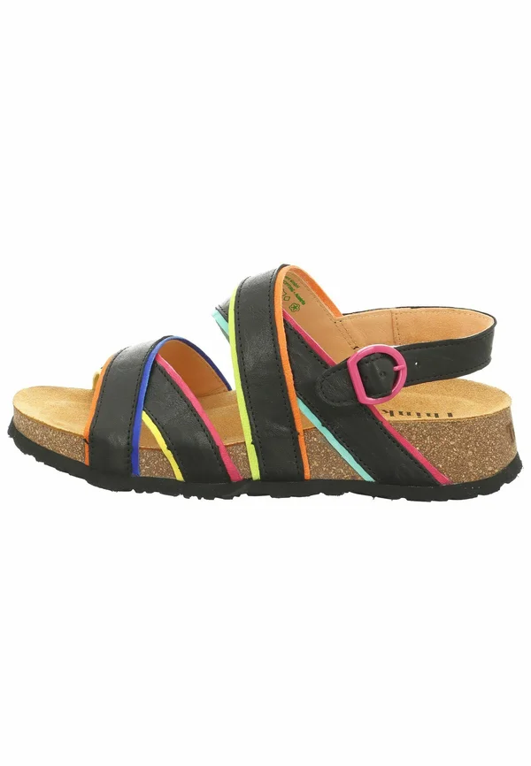 Wedge sandals - schwarz kombi