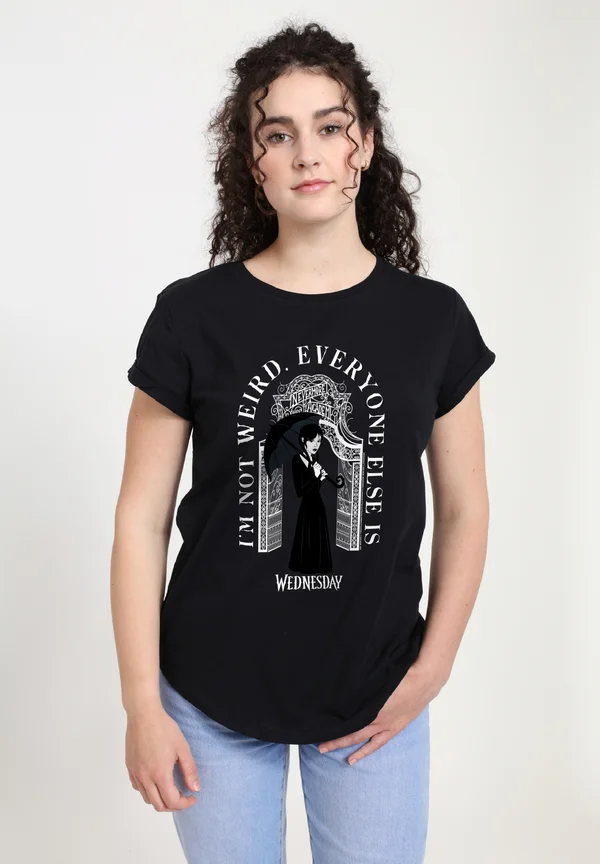 WEDNESDAY I M NOT WEIRD - Print T-shirt - black