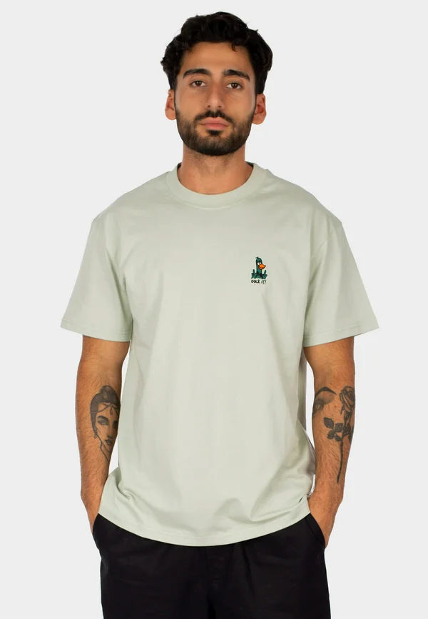 WHAT THE DUCK - Print T-shirt - light sage