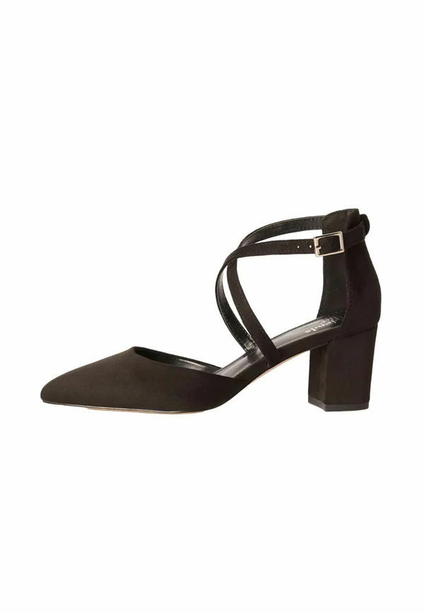 WIDE FIT CROSS STRAP BLOCK HEEL COURTS  - Classic heels - black