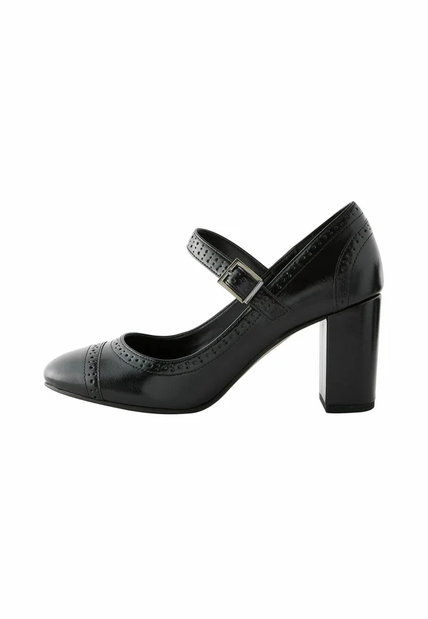 WIDE FIT FOREVER COMFORT BROGUE ROUND TOE BLOCK - Classic heels - mottled anthracite