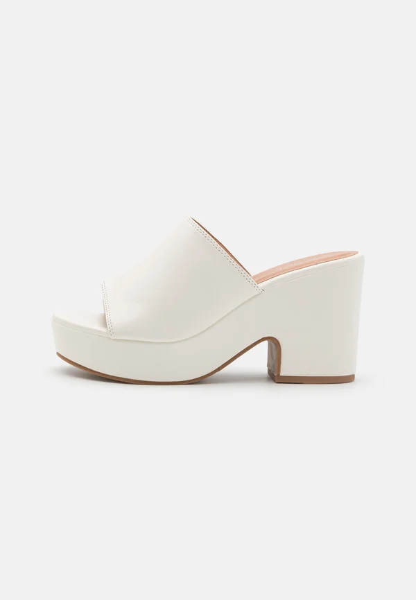 WIDE FIT - Heeled mules -  white