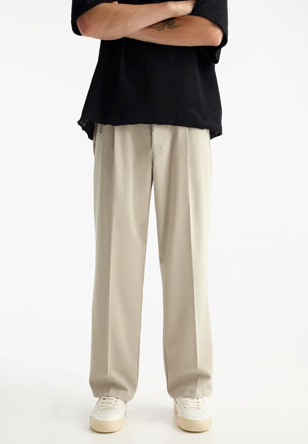 WIDE- SMART - Trousers - beige