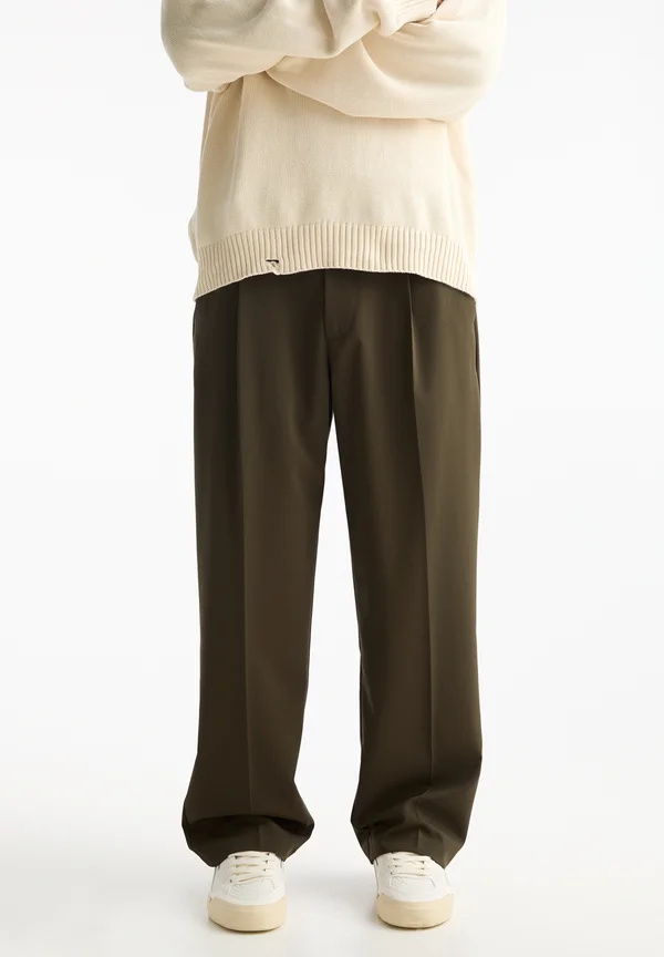 WIDE- SMART - Trousers - khaki