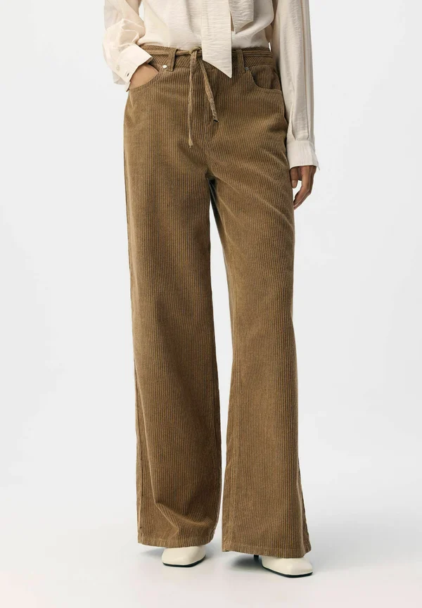 WIDE  - Trousers - tannin