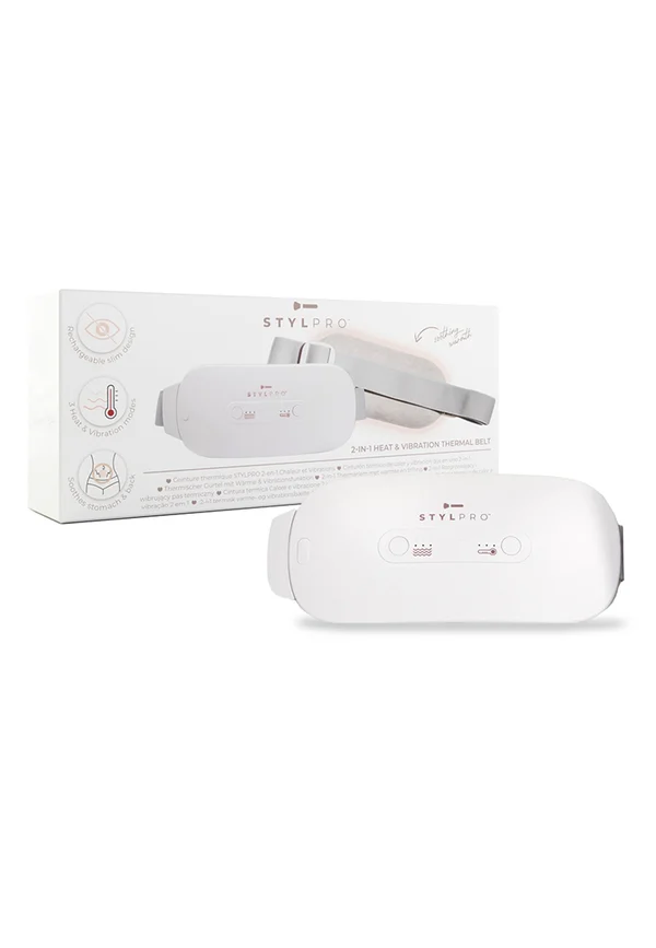 WIEDERAUFLADBARES BEHEIZTES KÖRPERMASSAGEGERÄT MIT VIBRATIONEN - Skincare tool - white