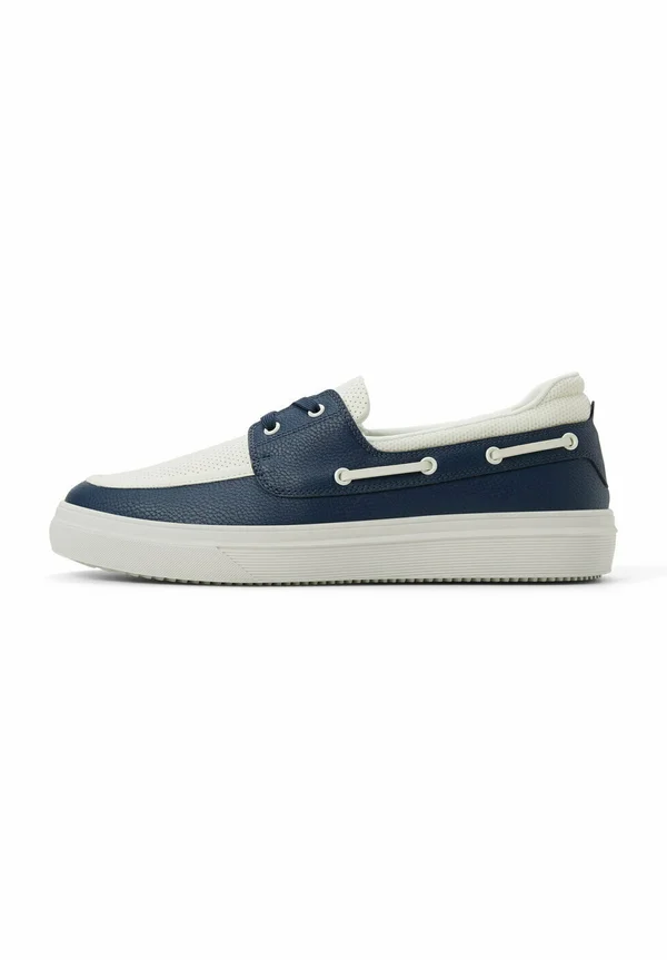 WILDWAVE - Boat shoes - white navy