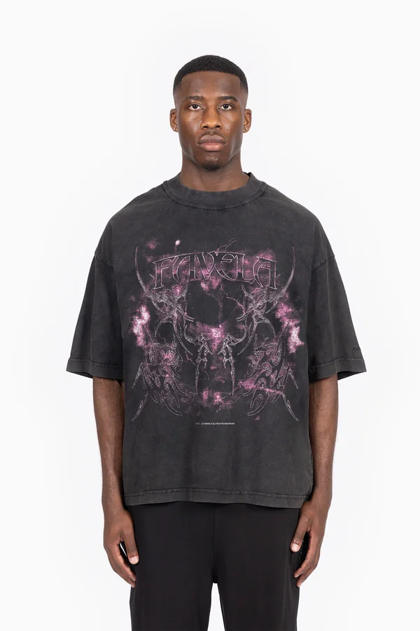 WING UNISEX - Print T-shirt - black washed