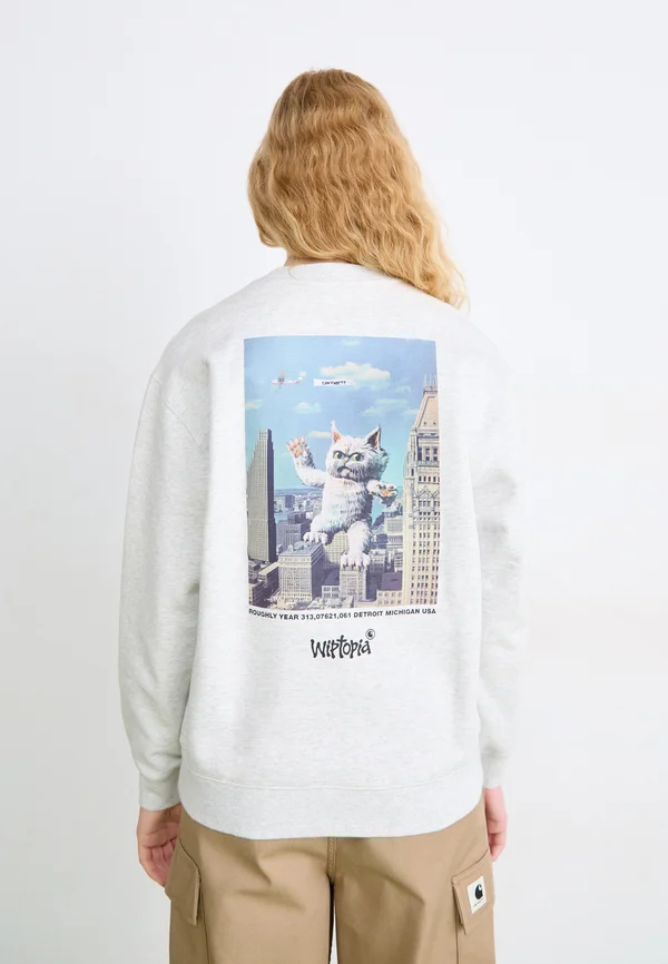 WIPTOPIA SCRIPT - Sweatshirt - ash heather/dusky beige