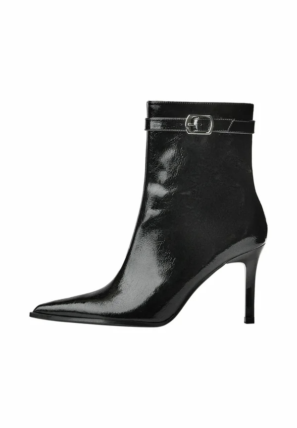 WITH BUCKLED STRAP - High heeled ankle boots - black
