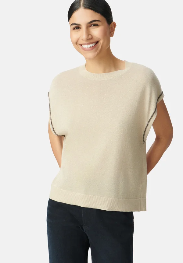 WITH CHAIN MOTIF - Jumper - beige