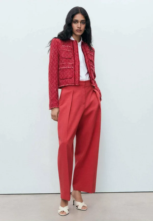 WITH FRAYED ENDS - Summer jacket - red