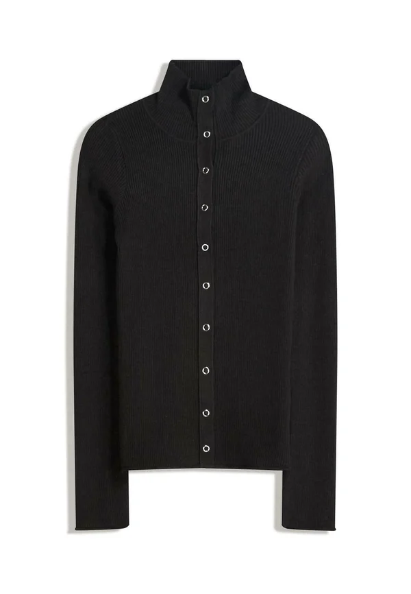 WITH HOOK-AND-EYE FASTENINGS  - Cardigan - black