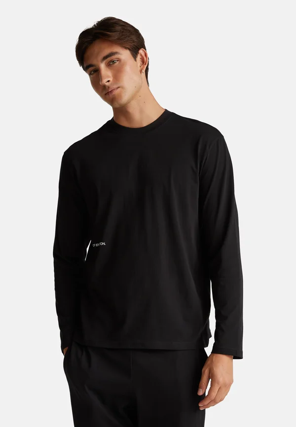 WITH PRINT  - Pyjama top - black