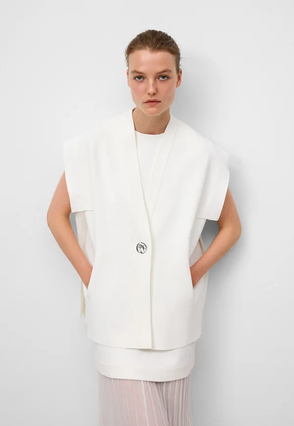 WITH SIDE PANELS - Waistcoat - ecru