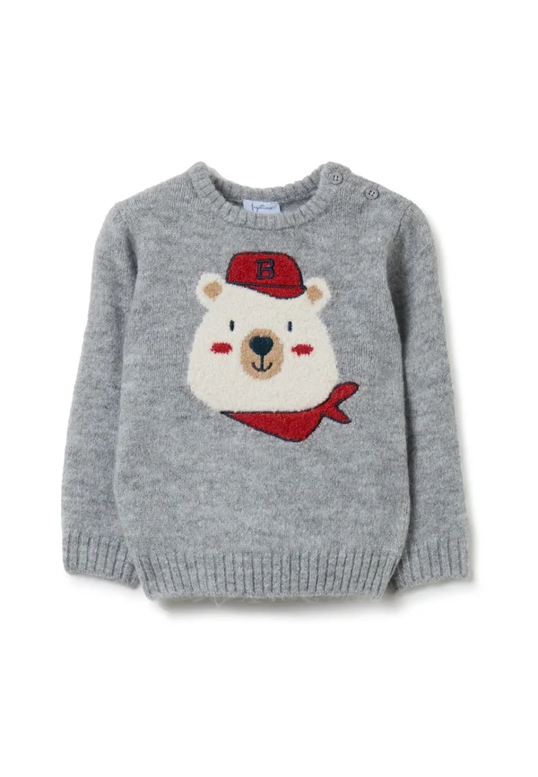 WITH TEDDY BEAR DESIGN - Jumper - grey marl