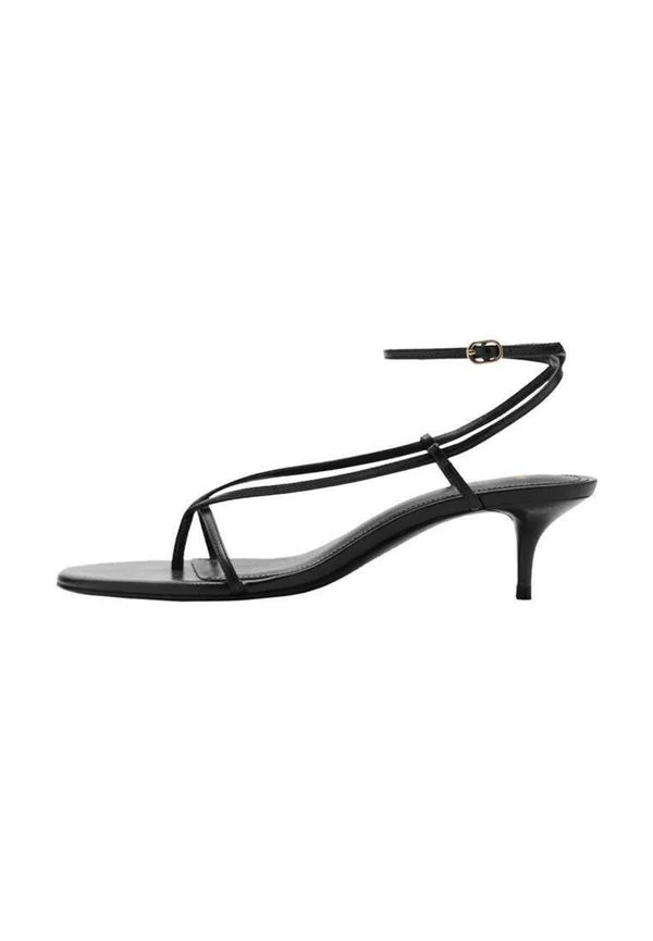 WITH THIN  - T-bar sandals - black