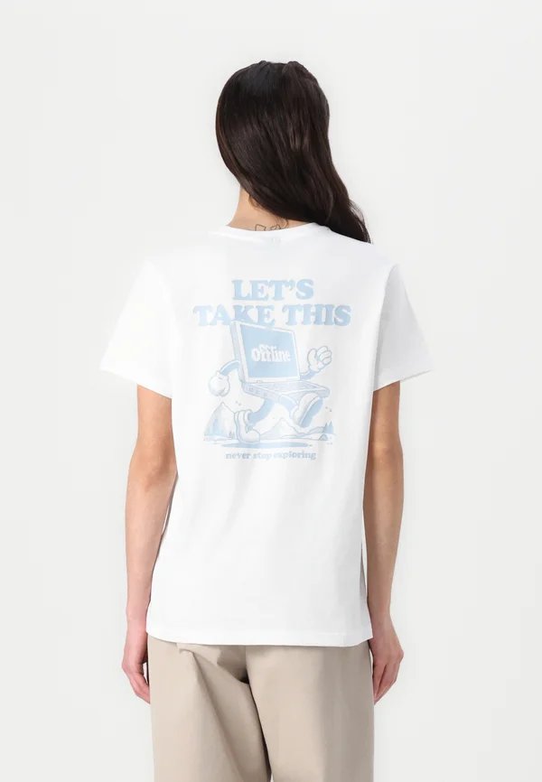 WOMENS TEE EXPLORE - Print T-shirt - white/faded blue