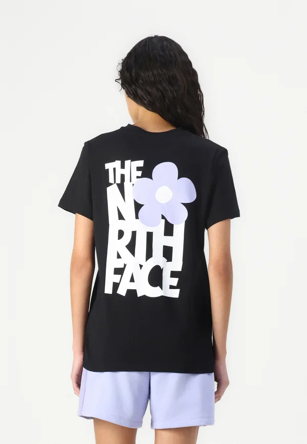 WOMENS TEE RELAXED FLOWER LOGO - Print T-shirt - black/white/purple mint