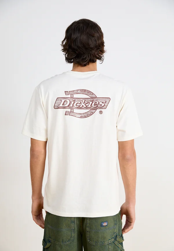 WOOD LOGO TEE - Print T-shirt - egret