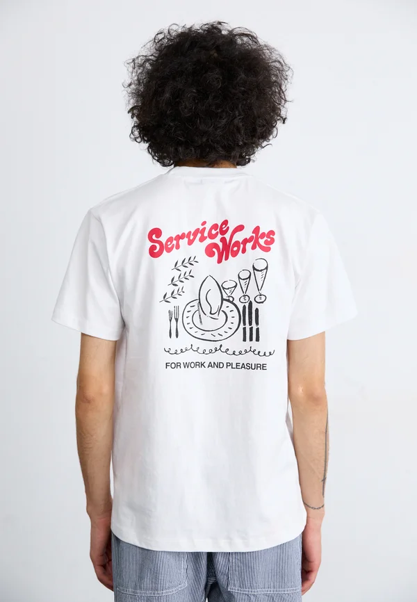 WORK + PLEASURE TEE - Print T-shirt - white