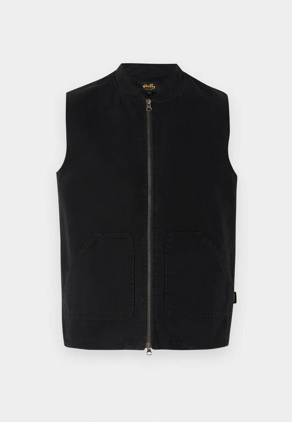 WORK UNISEX - Waistcoat - washed black