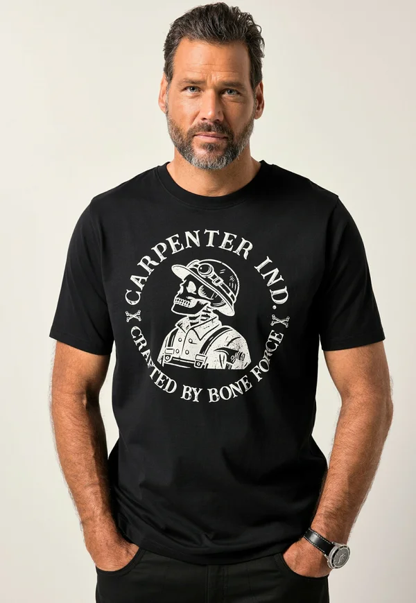 WORKWEAR SHORT SLEEVE CHEST PRINT - Print T-shirt - black