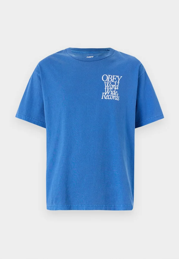 WORLDWIDE RECORDS UNISEX - Print T-shirt - electric indigo