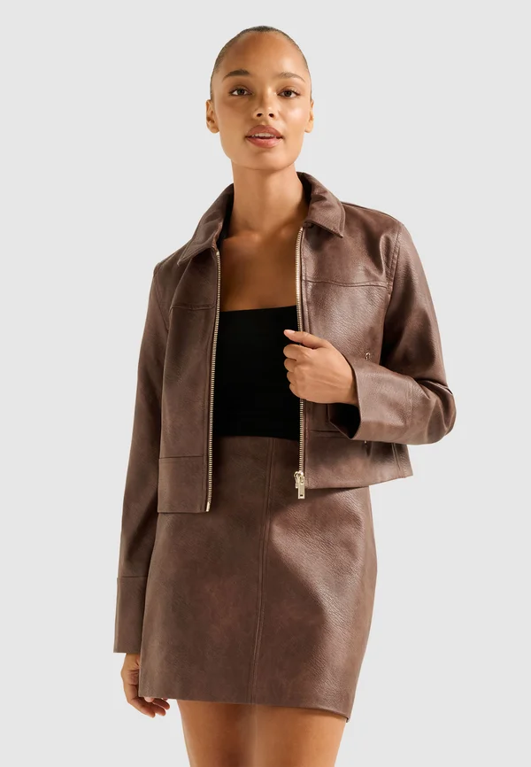 WREN - Leather jacket - walnut set