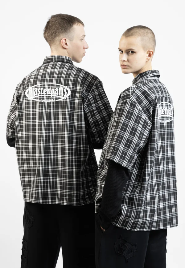 YARD TARTAN AGE UNISEX - Button-down blouse - black/white