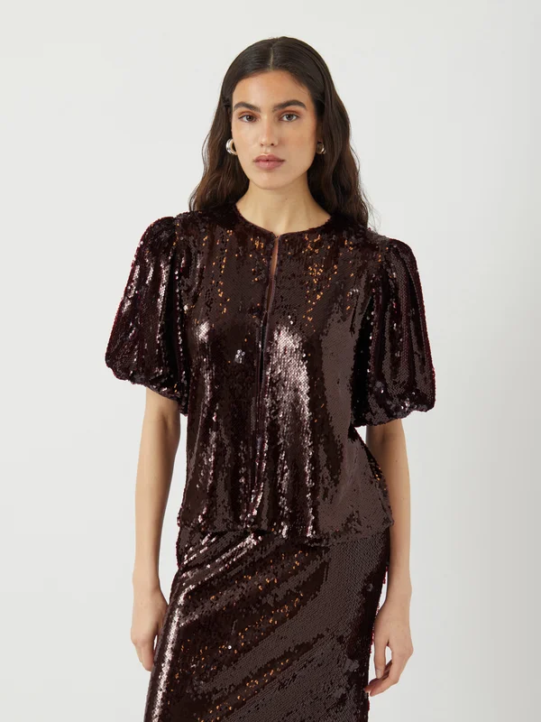 YASROYALINA - Button-down blouse - dark red