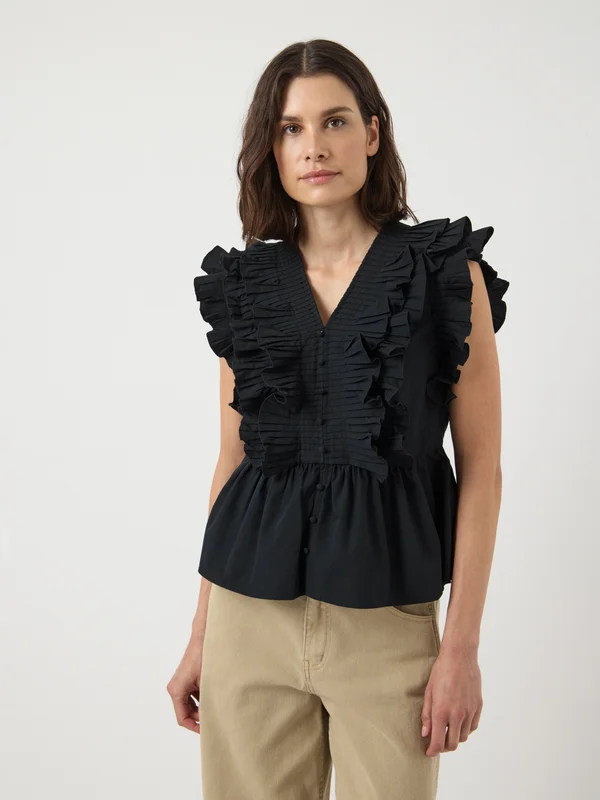 YASRUNA RUFFLE - Blouse - black