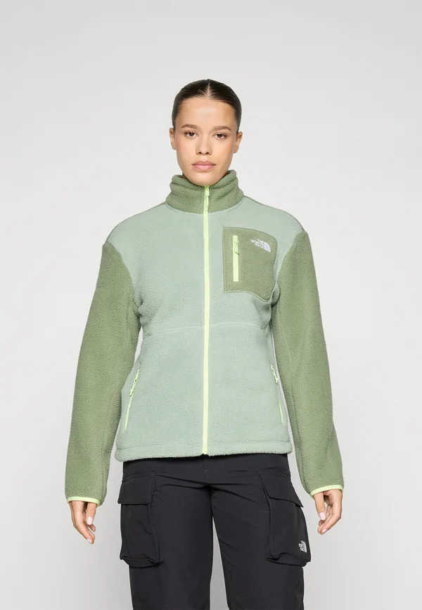 YUMIORI FULL ZIP - Fleece jacket - slate moss/bark mist/astro lime