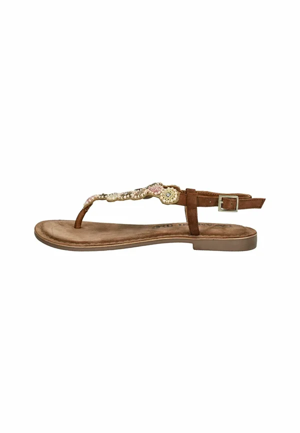 ZEHENSTEG - T-bar sandals - tan