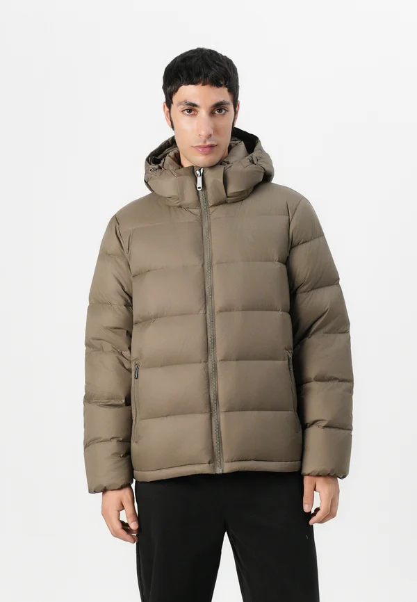 ZIP OFF HOOD - Down jacket - morel