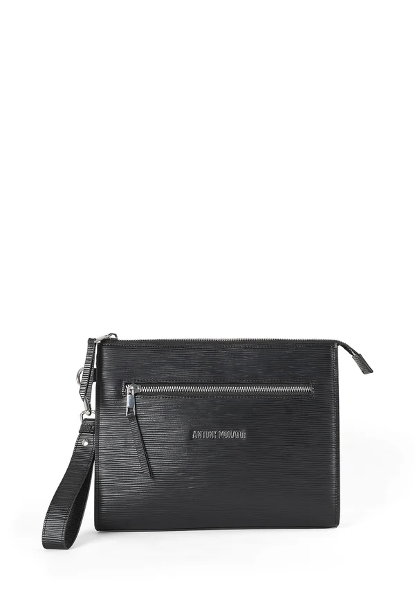 ZIP POCKET3D LOGO RIVET DETACHABLE HANDLE - Wash bag - black