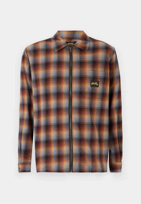 ZIP SHIRT UNISEX - Button-down blouse - brown/blue